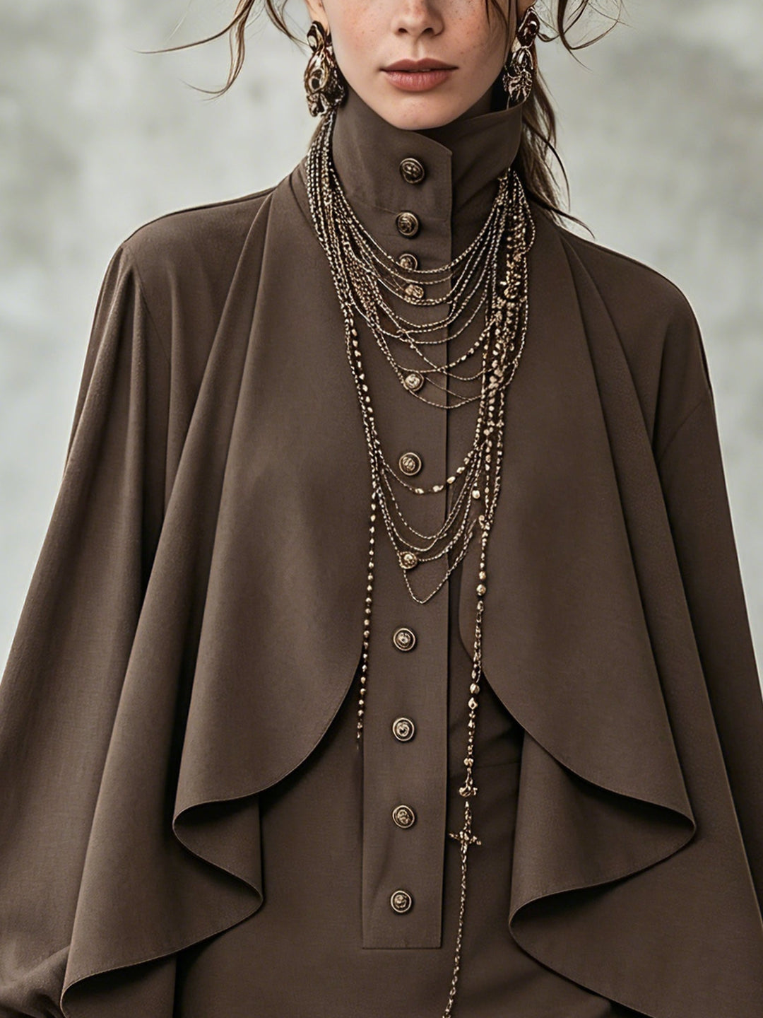 Viola | High-Neck Cape Mini Dress