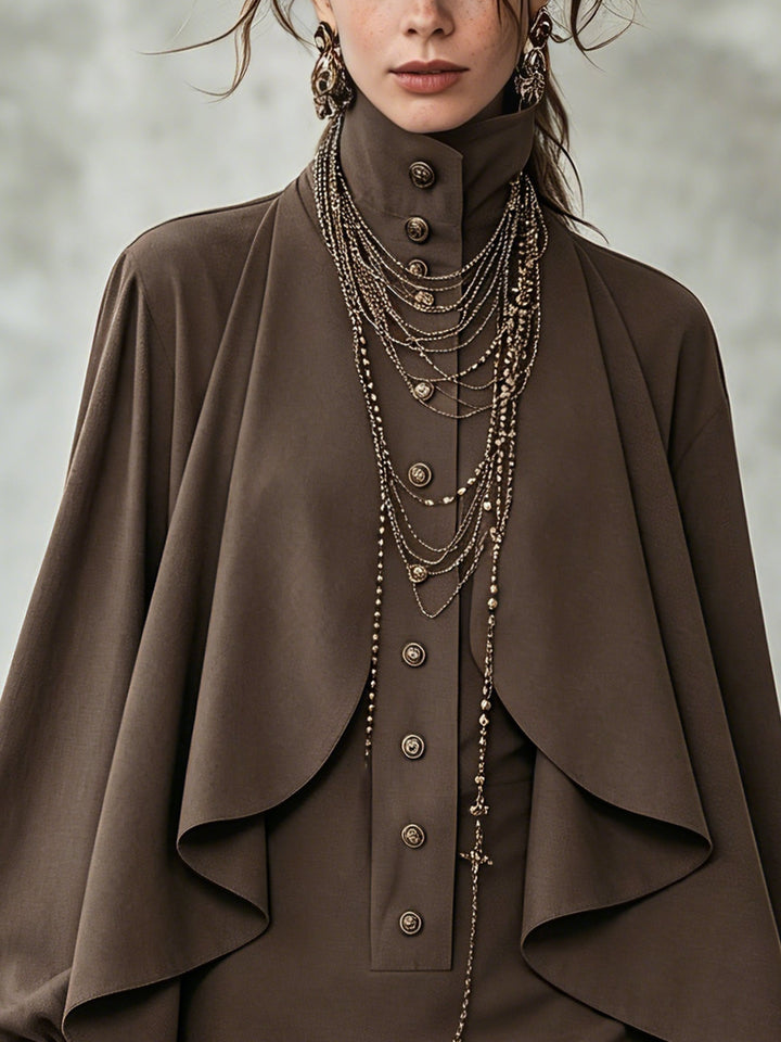 Viola | High-Neck Cape Mini Dress