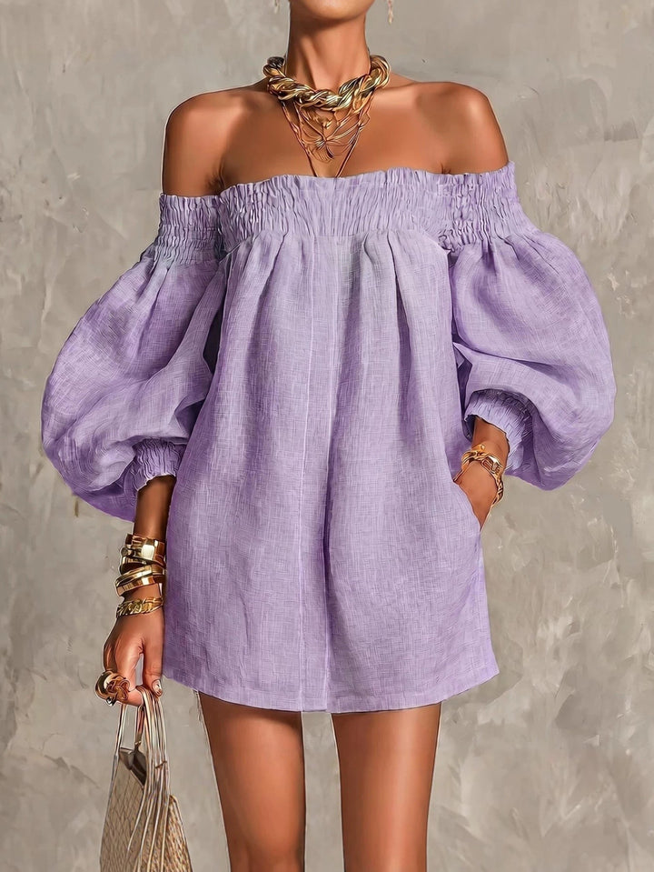 Olympia | Off-Shoulder Puff-Sleeve Mini Dress