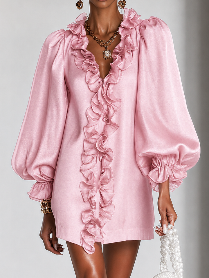 Marina | Ruffled Puff-Sleeve Mini Dress