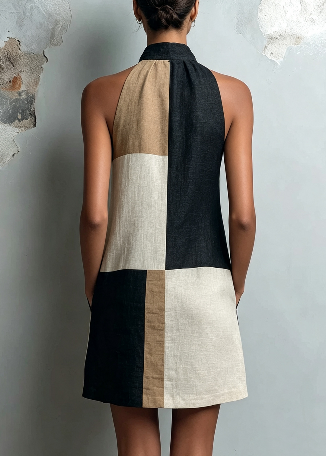 Allegra | Colour Block Halter Dress