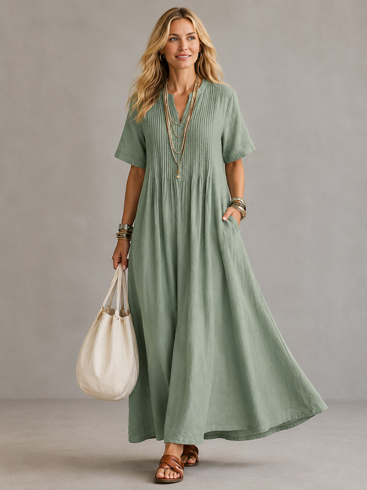 Catalina | Pleated Relaxed Maxi Dress