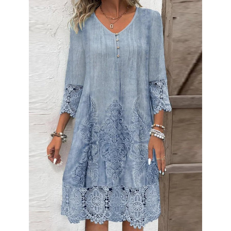 Juliana Lined Lace Midi Dress