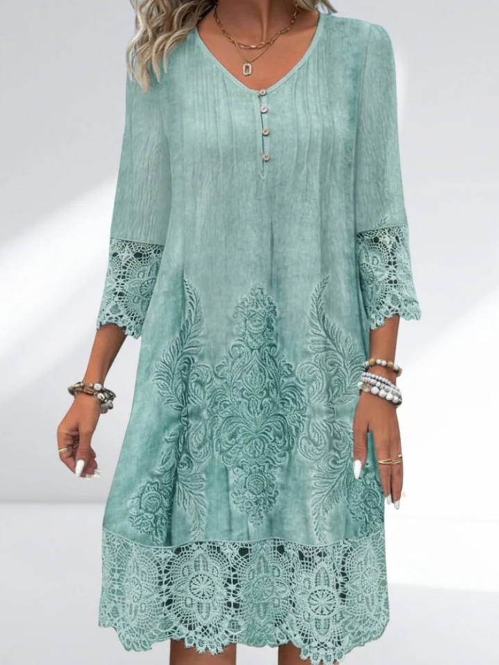 Juliana Lined Lace Midi Dress