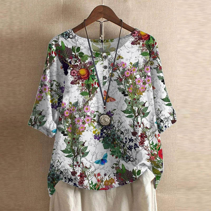 Rosalie | Vintage Floral Cotton Blouse