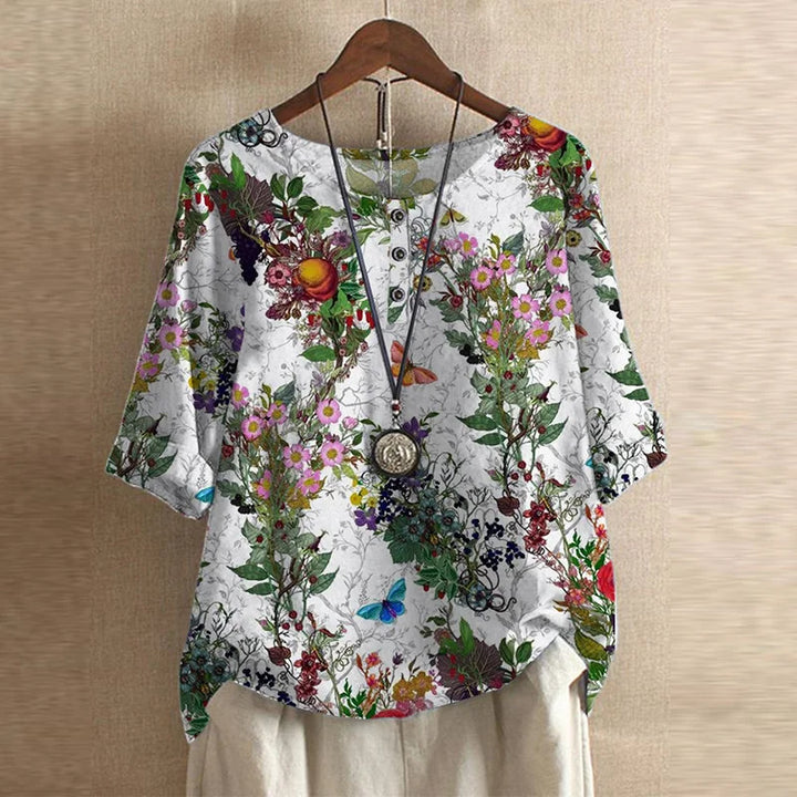 Rosalie | Vintage Floral Cotton Blouse