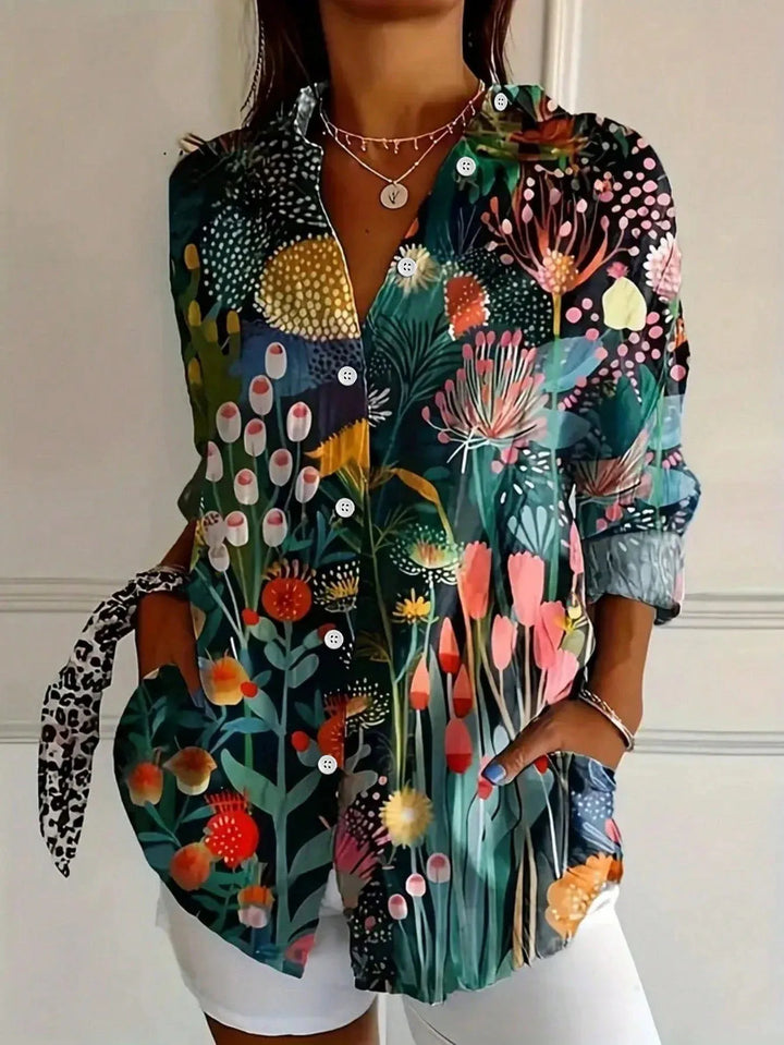 The Penelope Printed Button Blouse