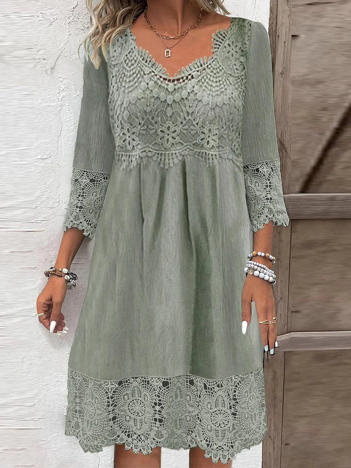Juliana Lined Lace Midi Dress