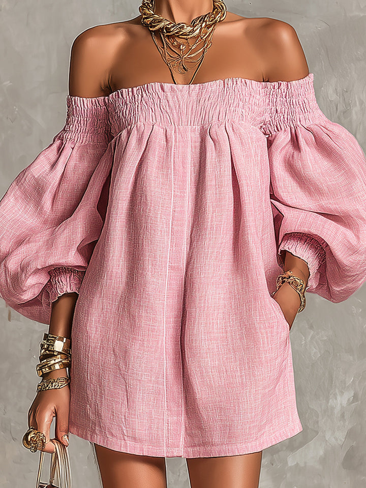 Olympia | Off-Shoulder Puff-Sleeve Mini Dress