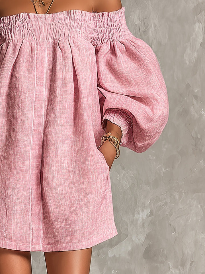Olympia | Off-Shoulder Puff-Sleeve Mini Dress