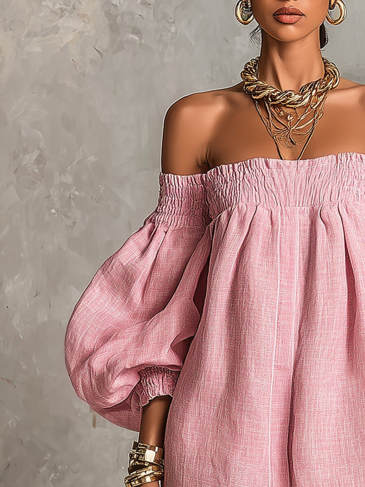 Olympia | Off-Shoulder Puff-Sleeve Mini Dress