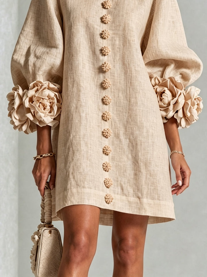Clara | Blossom-Cuff Relaxed Mini Dress