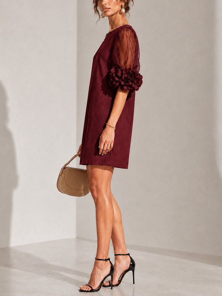 Lorelei | Sheer Puff-Sleeve Floral Mini Dress