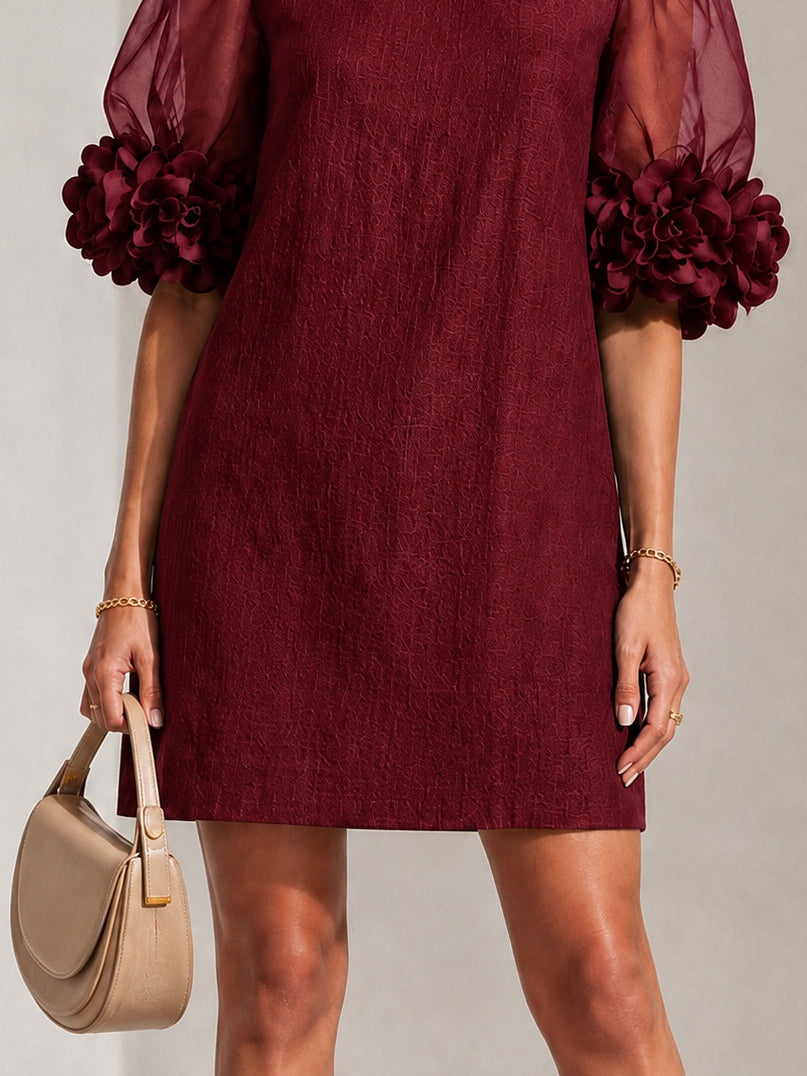 Lorelei | Sheer Puff-Sleeve Floral Mini Dress