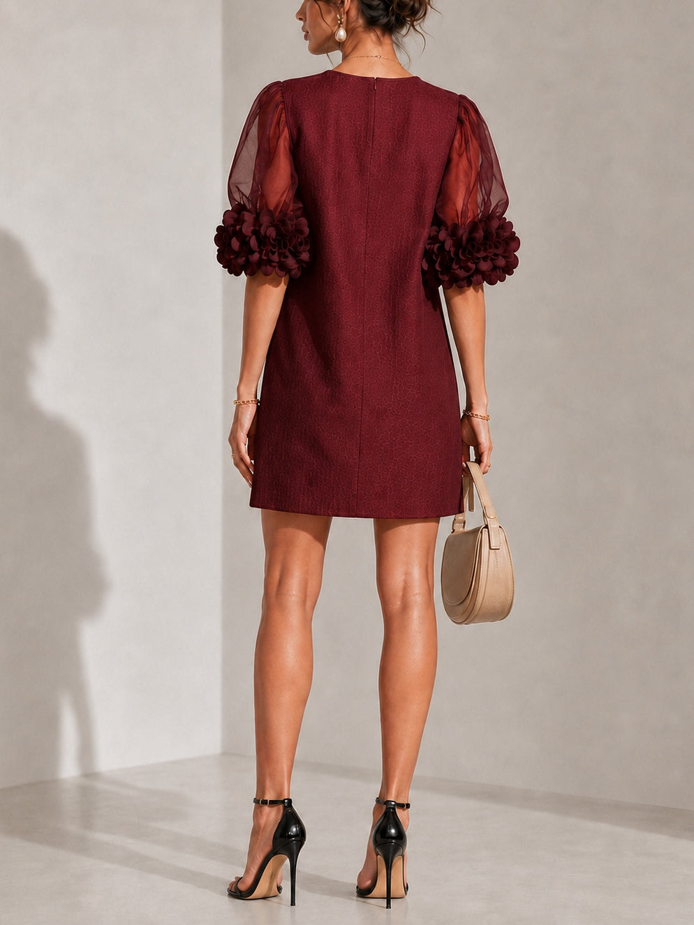 Lorelei | Sheer Puff-Sleeve Floral Mini Dress