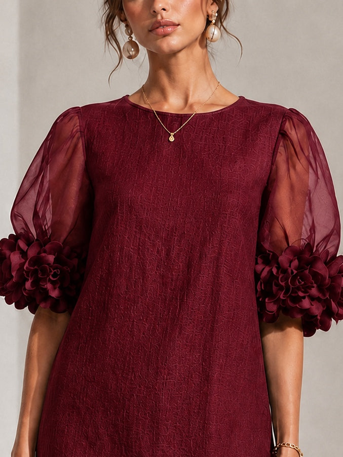 Lorelei | Sheer Puff-Sleeve Floral Mini Dress