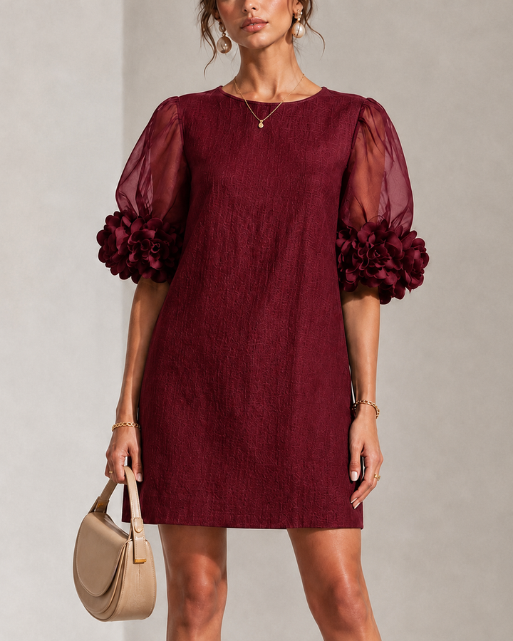 Lorelei | Sheer Puff-Sleeve Floral Mini Dress