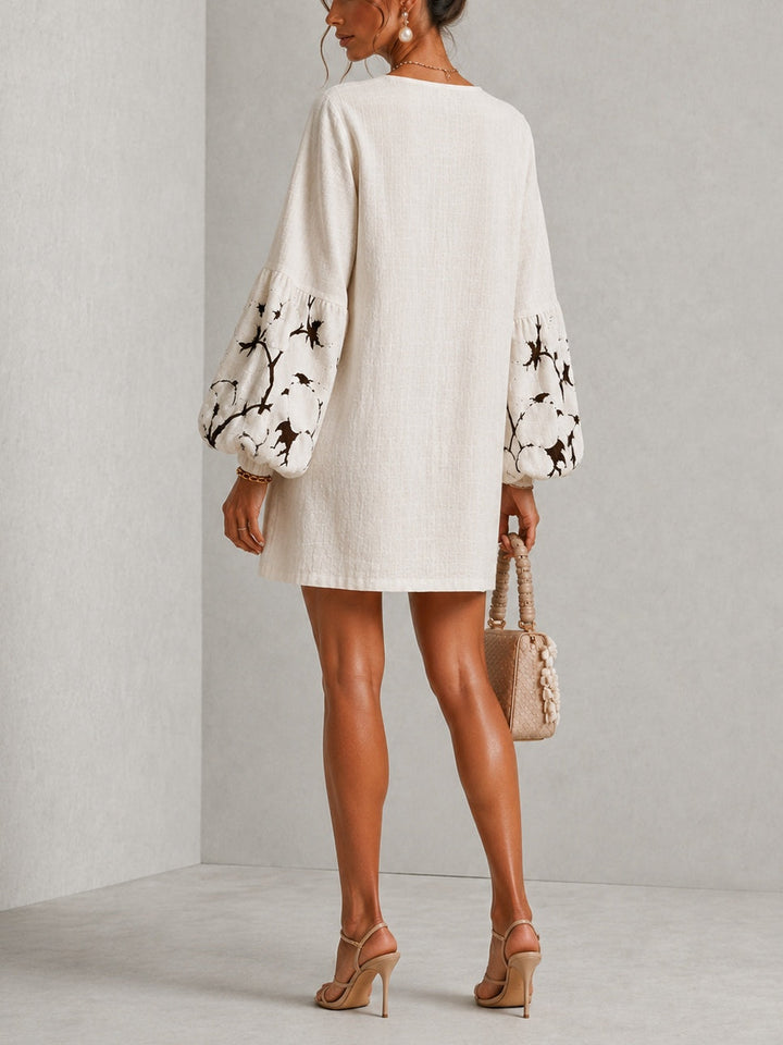 Tabitha | V-Neck Puff-Sleeve Floral Mini Dress