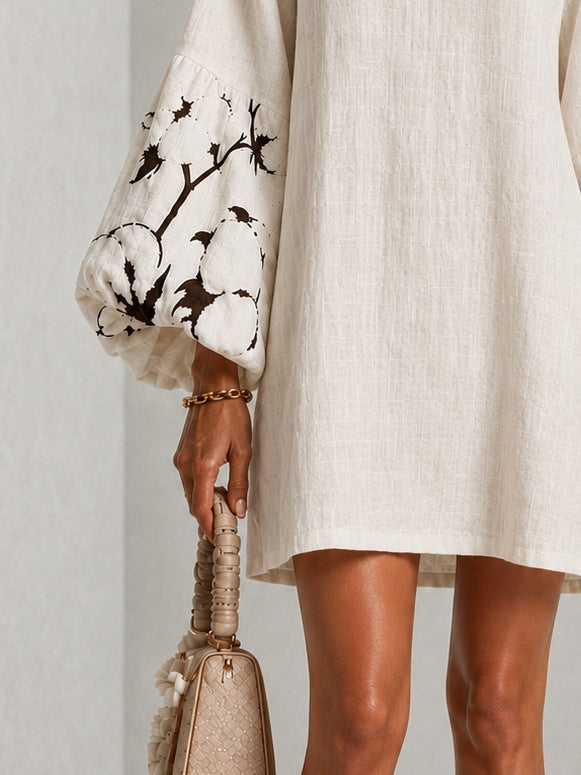 Tabitha | V-Neck Puff-Sleeve Floral Mini Dress