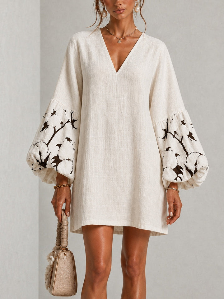 Tabitha | V-Neck Puff-Sleeve Floral Mini Dress