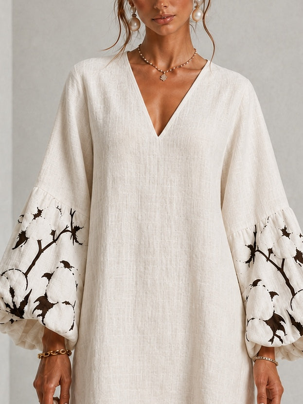 Tabitha | V-Neck Puff-Sleeve Floral Mini Dress