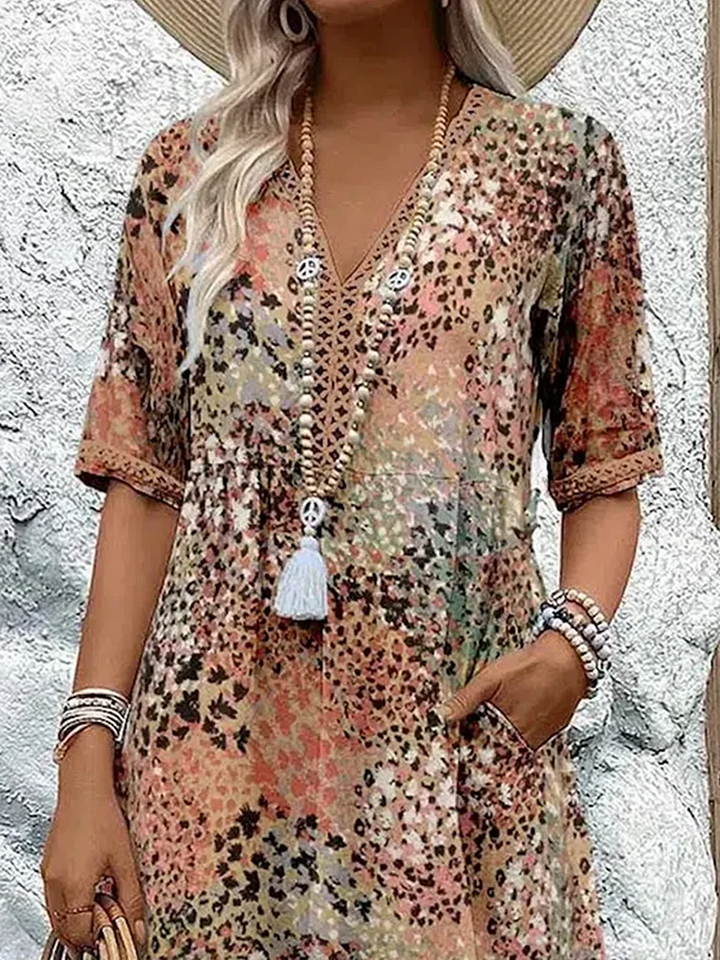 Valentina | Vibrant Pattern Midi Dress