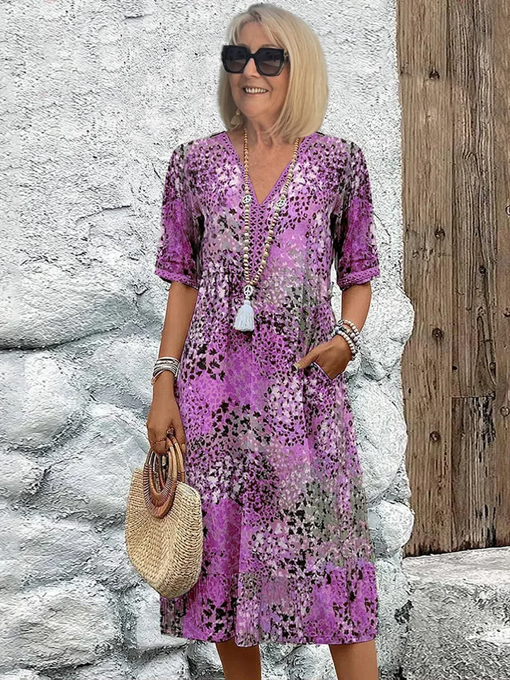 Valentina | Vibrant Pattern Midi Dress