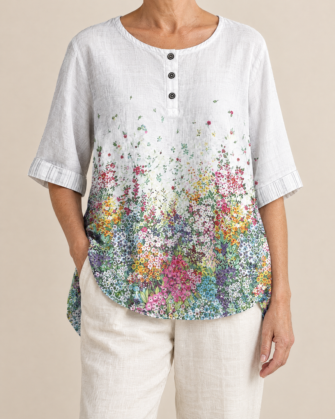 Rosalie | Vintage Floral Cotton Blouse