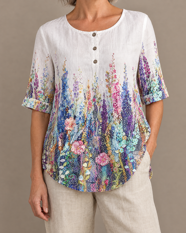 Rosalie | Vintage Floral Cotton Blouse