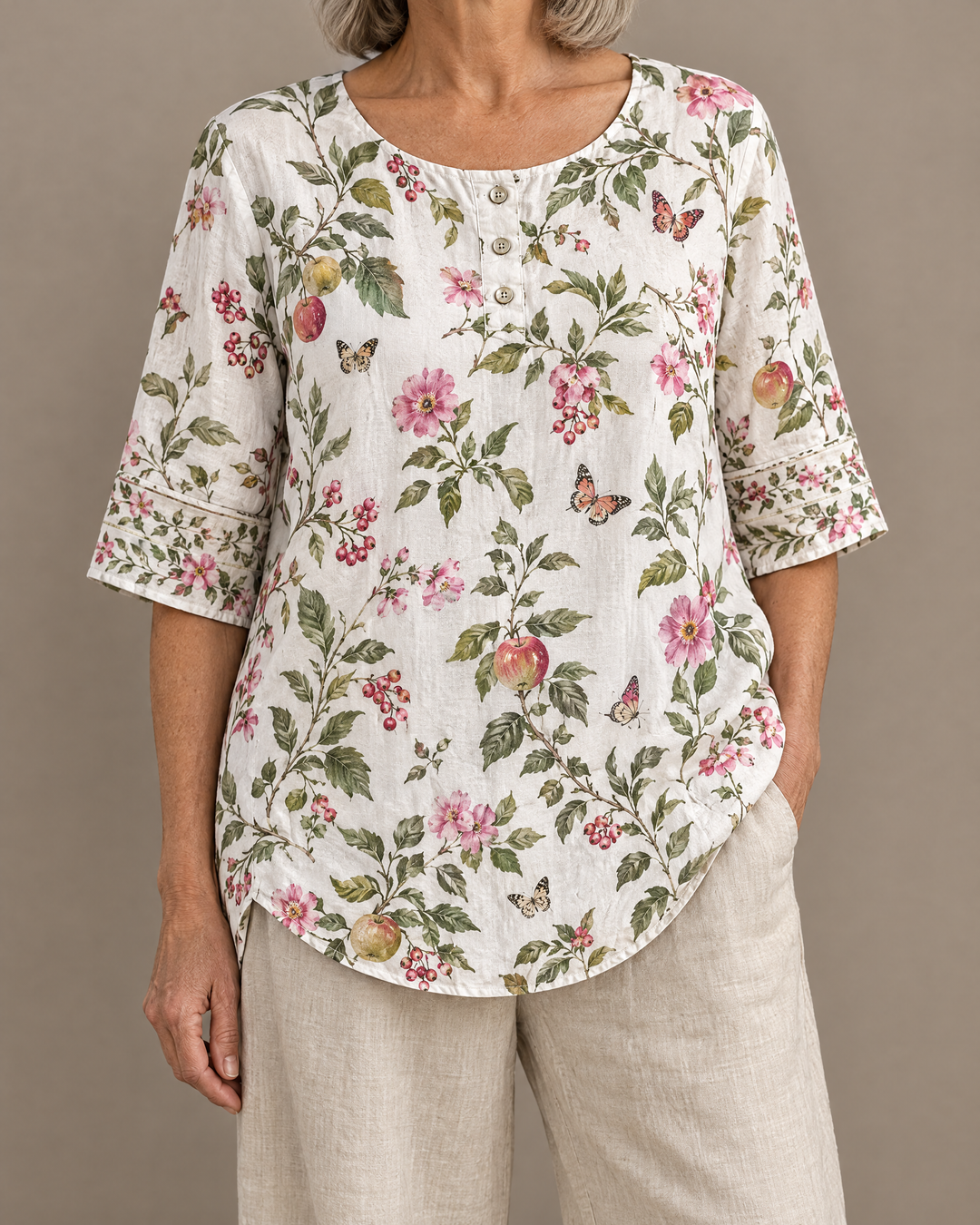 Rosalie | Vintage Floral Cotton Blouse